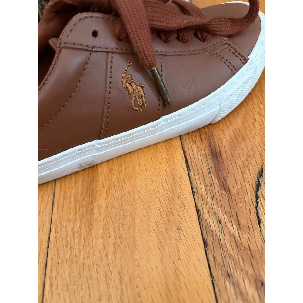 Polo Ralph Lauren Sayer Leather Sneakers Brown Size 12